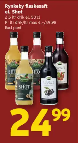 Løvbjerg Rynkeby flaskesaft el. Shot tilbud