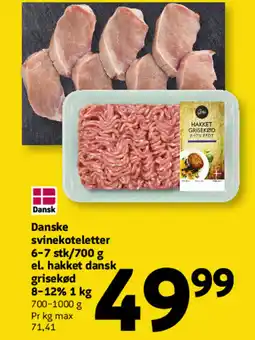 Løvbjerg Danske svinekoteletter 6-7 stk el. hakket dansk grisekød 8-12% tilbud
