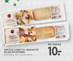 MENY GESTUS Ciabatta, baguette eller pavé brød tilbud
