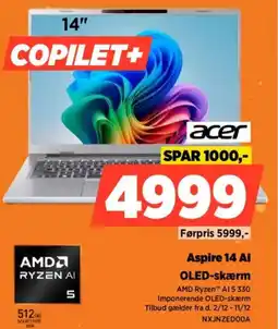 Power Acer aspire 14 al oled-skærm tilbud