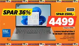 Power Lenovo Lenovo IdeaPad Slim 3 16 GB RAM + 521 GB SSD! tilbud