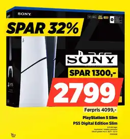 Power SONY PlayStation 5 Slim PS5 Digital Edition Slim tilbud
