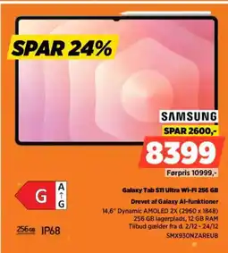 Power SAMSUNG Galaxy Tab STI Ultra Wi-Fi 256 GB Drevet af Galaxy Al-funktioner tilbud