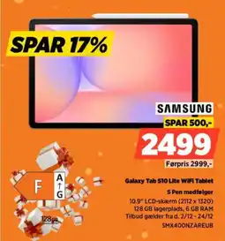 Power SAMSUNG Galaxy Tab S10 Lite WiFi Tablet S Pen medfølger tilbud
