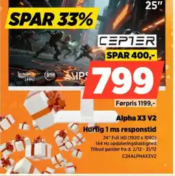 Power CEPTER Alpha X3 V2 Hurtig 1 ms responstid tilbud