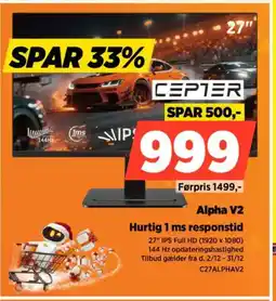 Power CEPTER Alpha V2 Hurtig 1 ms responstid tilbud