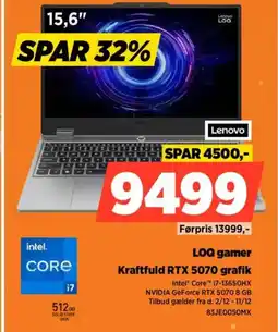 Power Lenovo LOQ gamer Kraftfuld RTX 5070 grafik tilbud