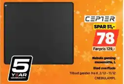 Power Cepter nebula gaming musemåtte, l blød overflade tilbud