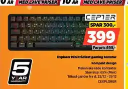 Power CEPTER Explorer Mini trådløst gaming tastatur Kompakt design tilbud