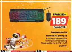 Power Gaming combo kit Essentielt PC gaming kit tilbud