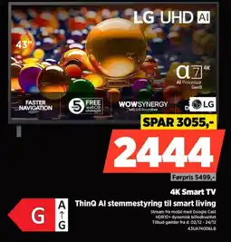 Power LG 4K Smart TV ThinQ Al stemmestyring til smart living tilbud