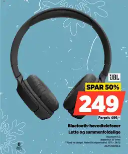 Power JBL Bluetooth-hovedtelefoner Lette og sammenfoldelige tilbud