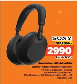 Power SONY Hovedtelefoner aktiv støjreduktion Grammy-vindende lydkvalitet til audiofiler tilbud