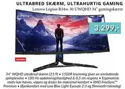 CBC Lenovo Legion R34w-30 UWQHD 34” gamingskærm tilbud