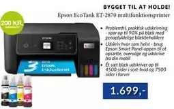 CBC Epson EcoTank ET-2870 multifunktionsprinter tilbud
