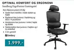 CBC Sandberg ErgoFusion Gamingstol tilbud