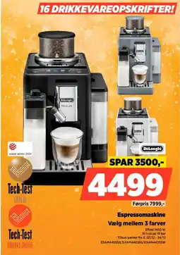 Power DeLonghi Espressomaskine Vælg mellem 3 farver tilbud