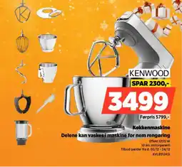 Power KENWOOD Køkkenmaskine Delene kan vaskes i maskine for nem rengøring tilbud