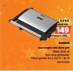 Power SENZ Bordgrill Kan bruges som åben grill tilbud