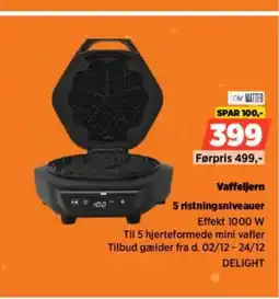 Power Vaffeljern 5 ristningsniveauer tilbud