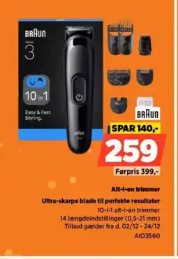 Power BRAUN Alt-i-en trimmer Ultra-skarpe blade til perfekte resultater tilbud