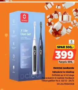 Power Elektrisk tandbørste inkluderer to håndtag tilbud