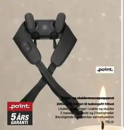 Power Point hakke-og skuldermassageapparat 2000mah batteri til ledningsfri frihed tilbud