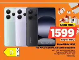 Power Redmi Note 14 5G 108 MP Al-kamera, All-Star holdbarhed tilbud