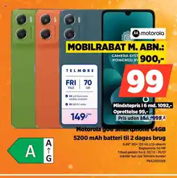 Power Motorola goo Smartphone 64GB 5200 mAh batteri til 2 dages brug tilbud