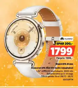 Power HUAWEI Watch GT6 41 mm Avanceret GPS med 15% bedre nøjagtighed tilbud