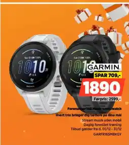 Power GARMIN Forerunner 165 Music smartwatch Hvert trin bringer dig tættere på dine mål tilbud