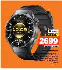 Power HUAWEI Watch GT6 Pro 46 mm Avanceret GPS med 15% bedre nøjagtighed tilbud