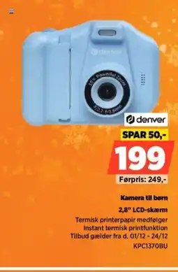 Power Denver kamera til børn 2,8" lcd-skærm tilbud