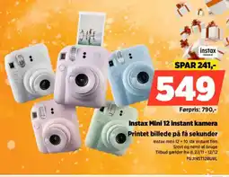 Power Instax mini 12 instant kamera printet billede på få sekunder tilbud