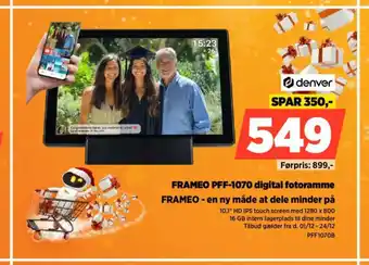 Power Denver frameo pff-1070 digital fotoramme frameo - en ny måde at dele minder på tilbud