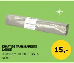 XL-BYG Kraftige transparente sekke tilbud