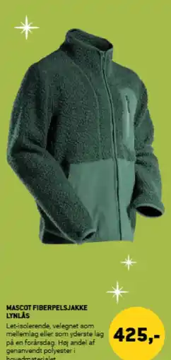 XL-BYG Mascot fiberpelsjakke lynlås tilbud