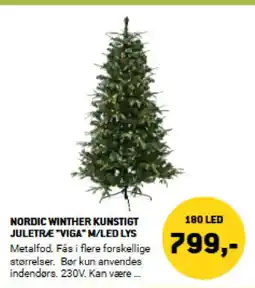 XL-BYG Nordic winther kunstigt juletræ "viga" m/led lys tilbud