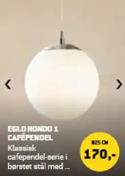 XL-BYG Eglo rondo 1 cafépendel tilbud