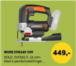 XL-BYG Worx stiksav 20v tilbud