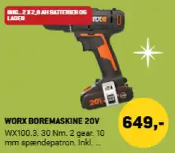 XL-BYG Worx boremaskine 20v tilbud