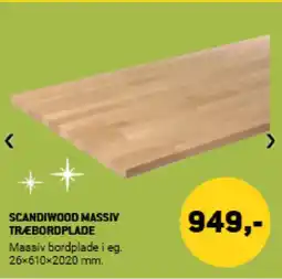 XL-BYG Scandiwood massiv træbordplade tilbud
