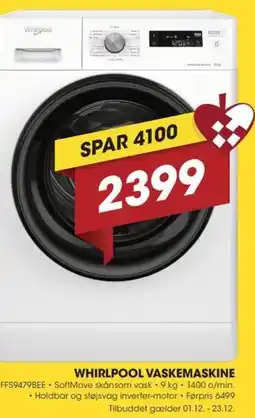 Punkt1 Whirlpool vaskemaskine tilbud