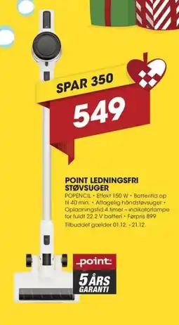 Punkt1 Point ledningsfri støvsuger tilbud