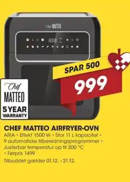 Punkt1 Chef matteo airfryer-ovn tilbud