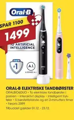 Punkt1 Oral-b elektriske tandbørster tilbud