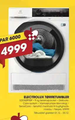 Punkt1 Electrolux tørretumbler tilbud