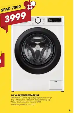 Punkt1 Lg vasketørremaskine tilbud