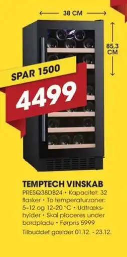 Punkt1 Temptech vinskab tilbud