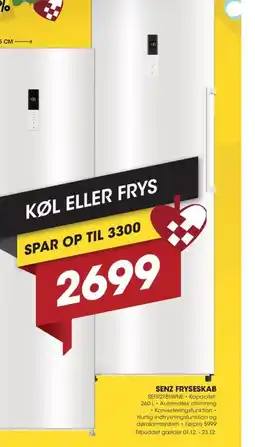 Punkt1 Senz fryseskab tilbud
